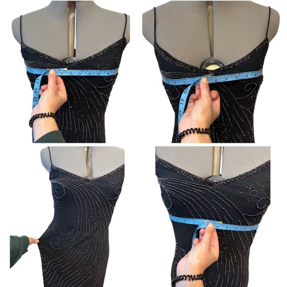 Jora Collection Silk Beaded Spaghetti Strap Formal Dress - Picture 15 of 16